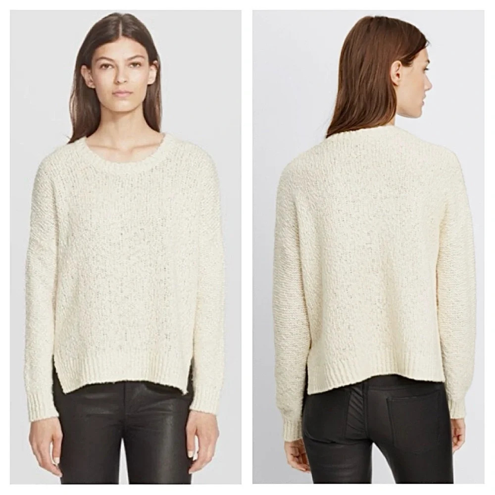 Vince Cream Merino Wool Blend Crew Neck Sweater Size Xxs